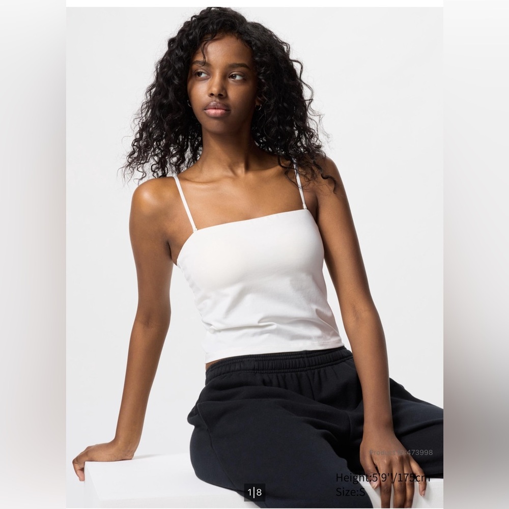 NEW WITH TAGS Uniqlo Airism Cotton Cropped Bra Tube Top